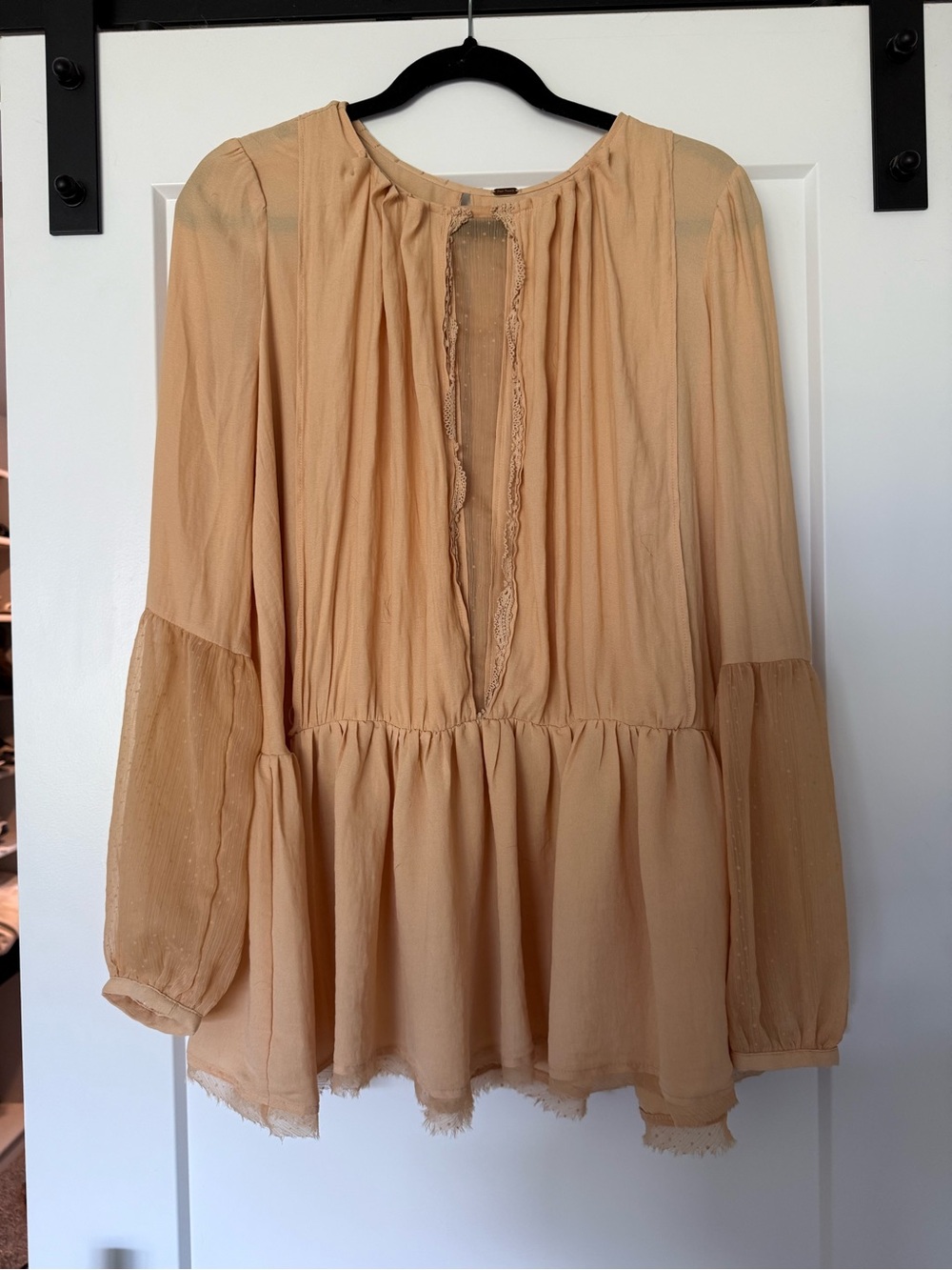 Free People Long Sleeve Chiffon Blouse